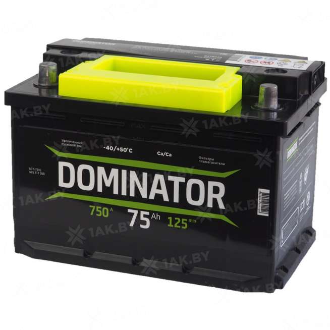 Аккумулятор DOMINATOR (75 Ah) 750 A, 12 V Обратная, R+ Dom75750 1