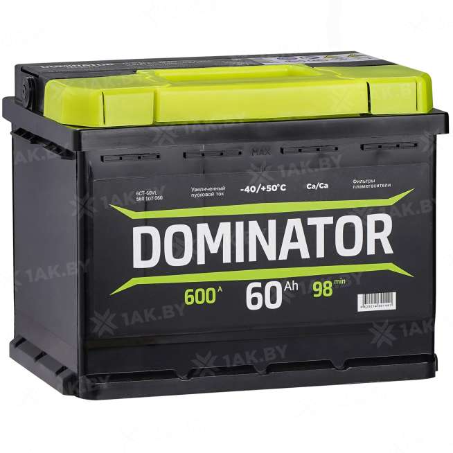Аккумулятор DOMINATOR (60 Ah) 600 A, 12 V Обратная, R+ Dom60600 0