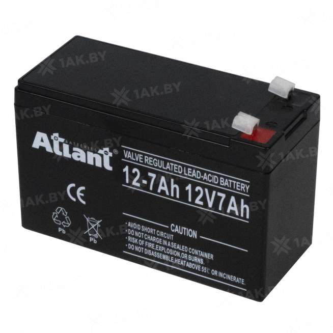 Аккумулятор ATLANT для ИБП, детского электромобиля, эхолота (7 Ah,12 V) AGM 151х98х94 2.037 кг 1