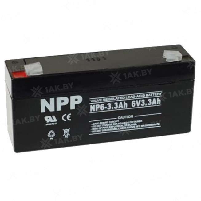 Аккумулятор NPP для ИБП, детского электромобиля, эхолота (3.3 Ah,6 V) AGM 134x33x66 0.63 кг 4
