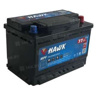 Аккумулятор HAWK (77 Ah) 750 A, 12 V Обратная, R+ HSMF-57412 Аккумулятор HAWK (77 Ah) 750 A, 12 V Обратная, R+ HSMF-57412