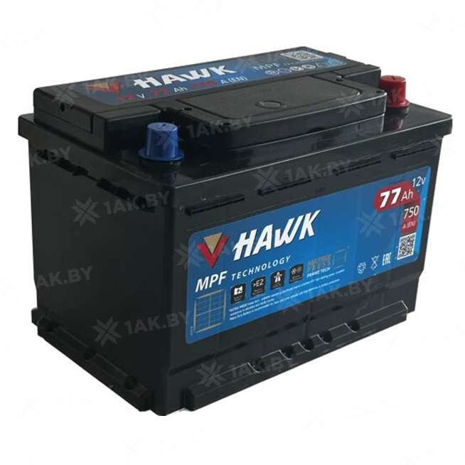 Аккумулятор HAWK (77 Ah) 750 A, 12 V Обратная, R+ HSMF-57412 0
