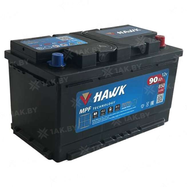 Аккумулятор HAWK (90 Ah) 850 A, 12 V Обратная, R+ HSMF-58043 0