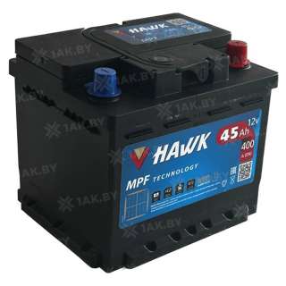 Аккумулятор HAWK (45 Ah) 400 A, 12 V Обратная, R+ HSMF-54322
