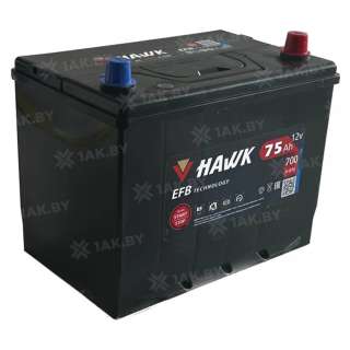 Аккумулятор HAWK (75 Ah) 700 A, 12 V Обратная, R+ HSMF-80D26L