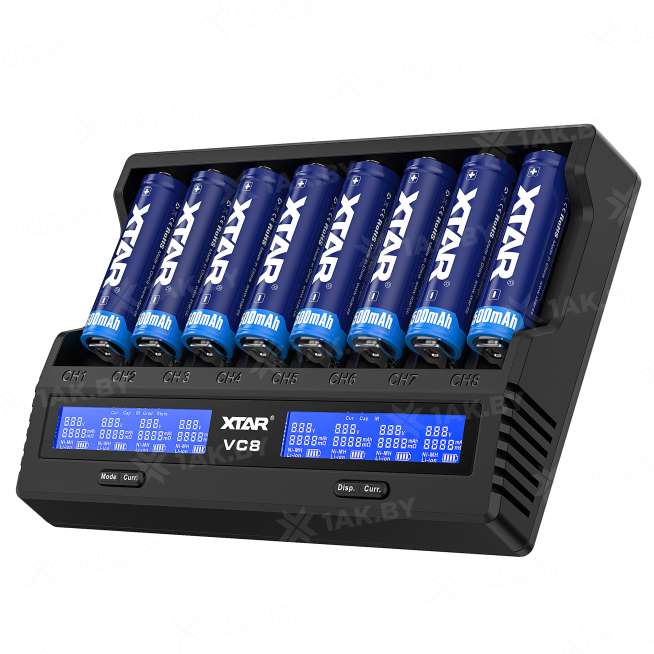 Зарядное устройство XTAR VC8 для аккумуляторных элементов с USB кабелем 7