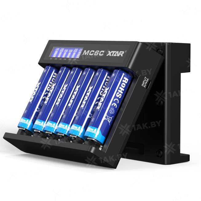 Зарядное устройство XTAR MC6C для аккумуляторных элементов с USB, Type-C, DC кабелем 9