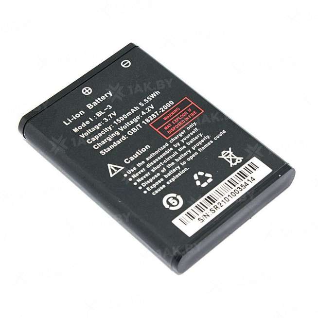 Аккумулятор для радиостанций BAOFENG BF-R5 (BL Series p/n:BL-3) 3.7 V 1.5 Ah арт. 088894 0