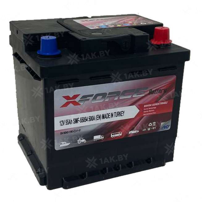 Аккумулятор XFORCE (55 Ah) 500 A, 12 V Обратная, R+ SMF-55054 0