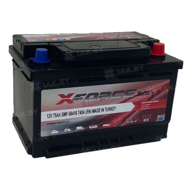 Аккумулятор XFORCE (75 Ah) 740 A, 12 V Обратная, R+ SMF-56418 0