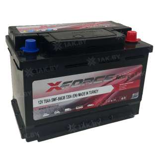 Аккумулятор XFORCE (70 Ah) 720 A, 12 V Обратная, R+ SMF-56638