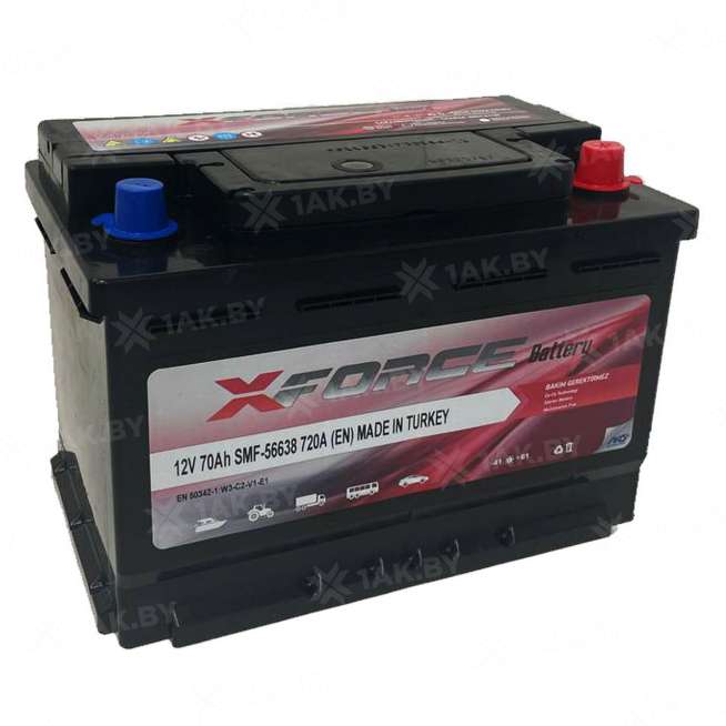 Аккумулятор XFORCE (70 Ah) 720 A, 12 V Обратная, R+ SMF-56638 0