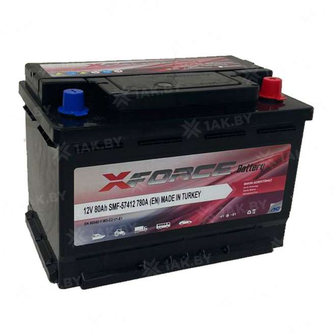 Аккумулятор XFORCE (80 Ah) 780 A, 12 V Обратная, R+ SMF-56828 0