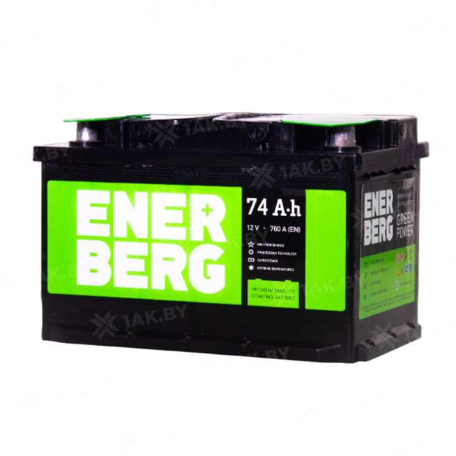 Аккумулятор ENERBERG (74 Ah) 760 A, 12 V Обратная, R+ En74r низк. 0