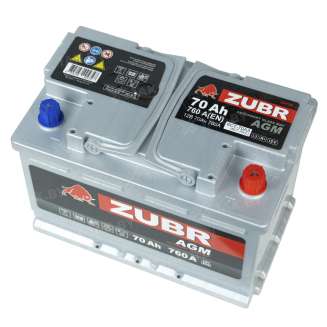 Аккумулятор ZUBR AGM (70 Ah) 760 A, 12 V Обратная, R+ L3 AGM.L3.70.076.A 2