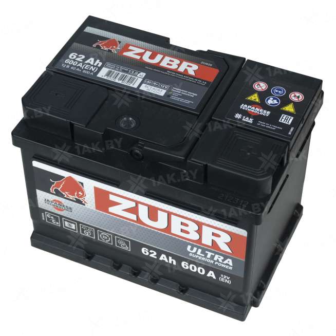 Аккумулятор ZUBR (62 Ah) 600 A, 12 V Обратная, R+ LB2 1014105 2