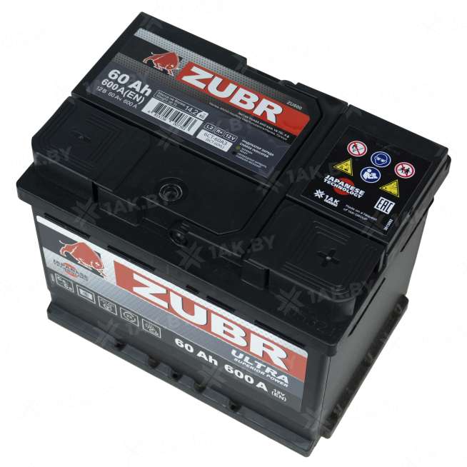 Аккумулятор ZUBR (60 Ah) 600 A, 12 V Обратная, R+ L2 1014104 1