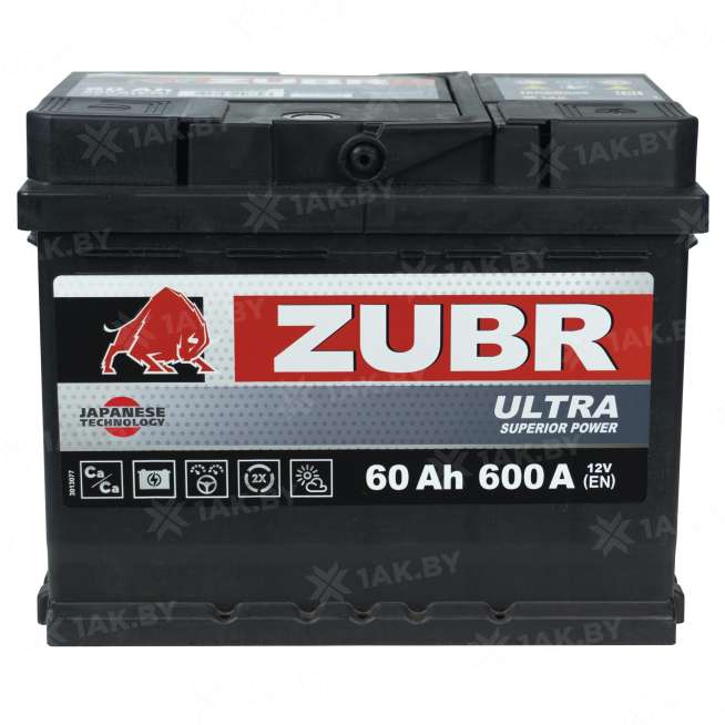 Аккумулятор ZUBR (60 Ah) 600 A, 12 V Обратная, R+ L2 1014104 0
