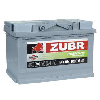 Аккумулятор ZUBR (80 Ah) 820 A, 12 V Обратная, R+ L3 1014100