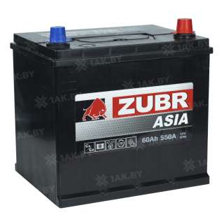 Аккумулятор ZUBR Asia (60 Ah) 550 A, 12 V Обратная, R+ D23