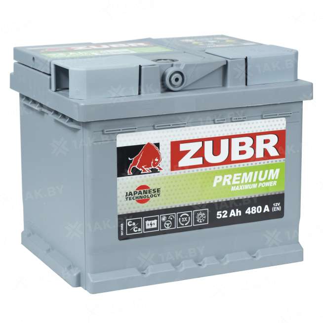 Аккумулятор ZUBR (52 Ah) 480 A, 12 V Обратная, R+ LB1 1014096 1