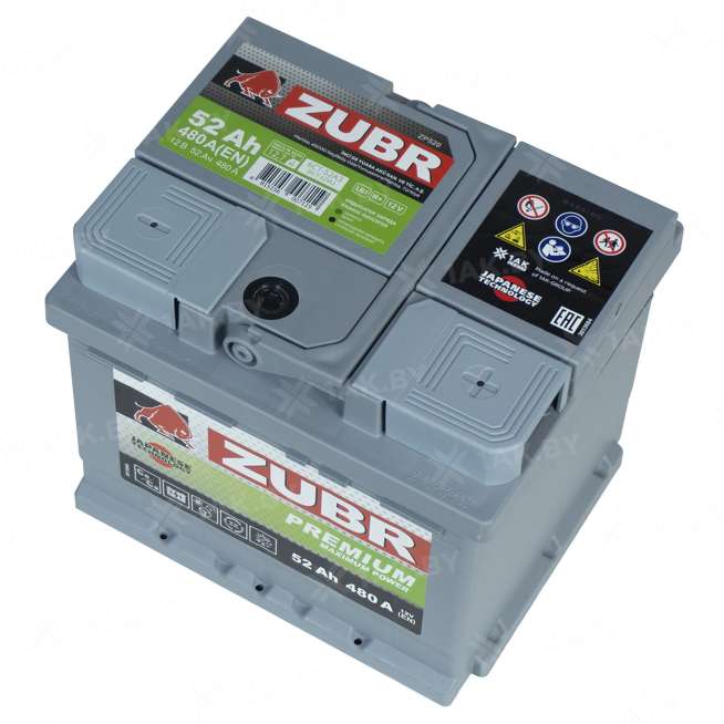 Аккумулятор ZUBR (52 Ah) 480 A, 12 V Обратная, R+ LB1 1014096 2