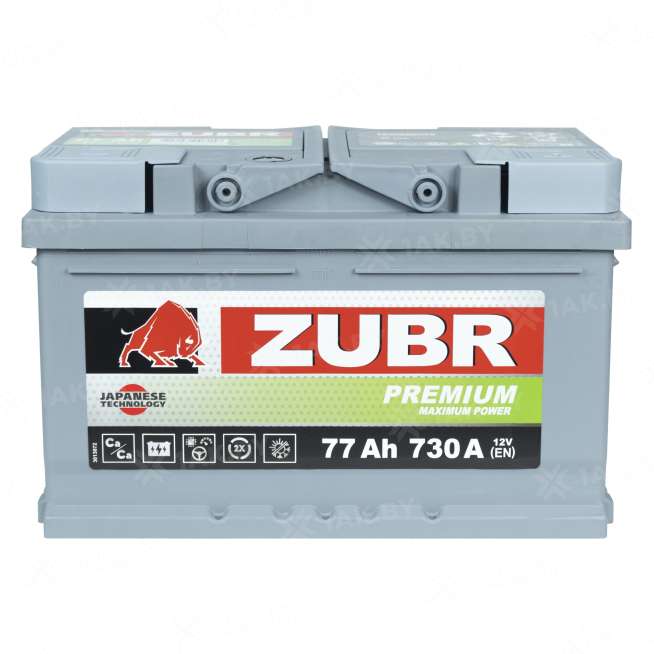 Аккумулятор ZUBR (77 Ah) 730 A, 12 V Обратная, R+ LB3 1014099 0