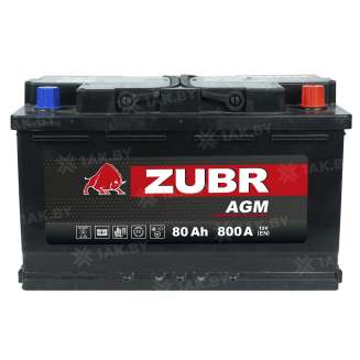 Аккумулятор ZUBR AGM (80 Ah) 800 A, 12 V Обратная, R+ L4 AGM.L4.80.080.A 0