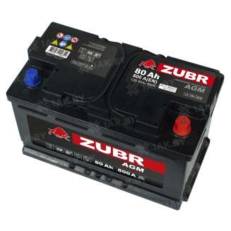 Аккумулятор ZUBR AGM (80 Ah) 800 A, 12 V Обратная, R+ L4 AGM.L4.80.080.A 2