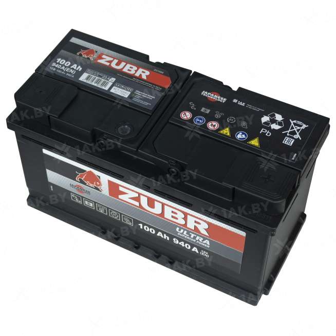 Аккумулятор ZUBR (100 Ah) 940 A, 12 V Обратная, R+ L5 1014110 2