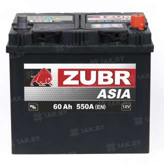Аккумулятор ZUBR Ultra Asia (60 Ah) 550 A, 12 V Обратная, R+ D23 ZU600JS 1