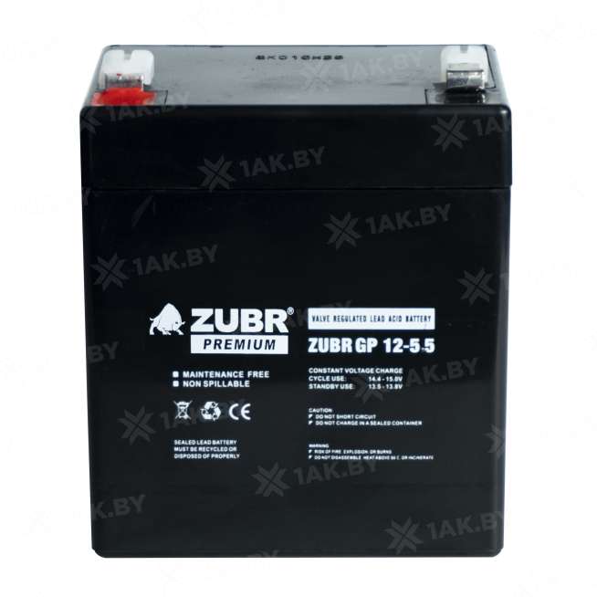 Аккумулятор ZUBR для ИБП, детского электромобиля, эхолота (5.5 Ah,12 V) AGM 90х70х101/107 1.75 кг 5