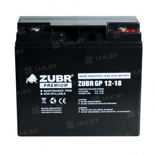 Аккумулятор ZUBR для ИБП, детского электромобиля, эхолота (18 Ah,12 V) AGM 181x77x167 5.5 кг 6