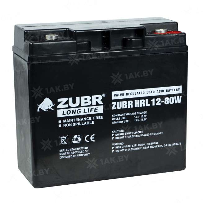 Аккумулятор ZUBR для ИБП, детского электромобиля, эхолота (18 Ah,12 V) AGM 181x77x167 5.85 кг 4