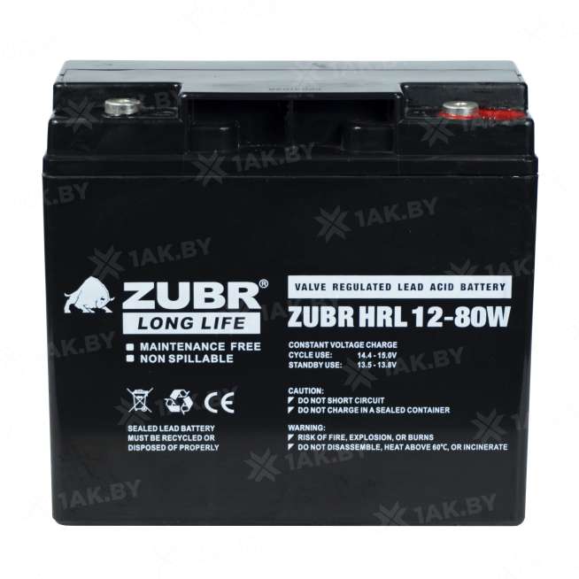 Аккумулятор ZUBR для ИБП, детского электромобиля, эхолота (18 Ah,12 V) AGM 181x77x167 5.85 кг 6