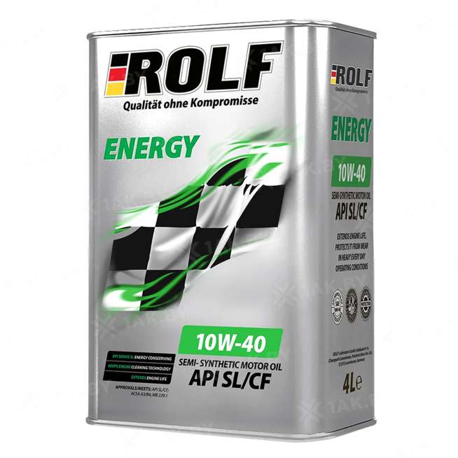 Масло моторное полусинтетическое ROLF ENERGY SAE 10W-40 API SL/CF, 4л., Россия 0
