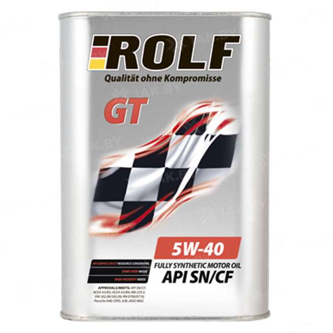 Масло моторное синтетическое ROLF GT SAE 5W-40 API SN/CF, 4л., Россия 1