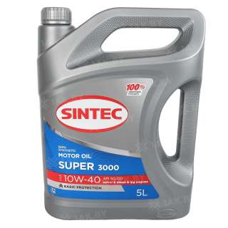 Масло моторное полусинтетическое SINTEC Super 3000 SAE 10W-40 API SG/CD, 5л., Россия