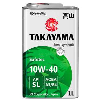 Масло моторное полусинтетическое TAKAYAMA SAFETEC SAE 10W-40 ACEA A3/B4, API SL, 1л., Россия 0