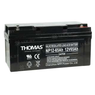 Аккумулятор THOMAS для ИБП, детского электромобиля, эхолота (65 Ah,12 V) AGM 350x167x179 16.5 кг Аккумулятор THOMAS для ИБП, детского электромобиля, эхолота (65 Ah,12 V) AGM 350x167x179 16.5 кг