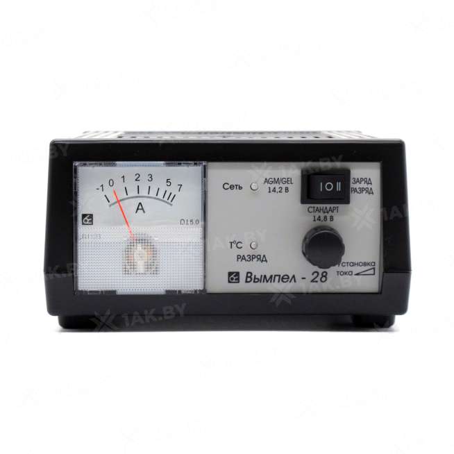 Зарядное устройство Вымпел - 28 (десульфат., автомат, 0-7А, 12В, стрел. амперметр) - РФ 1
