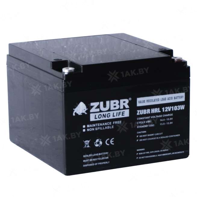 Аккумулятор ZUBR для ИБП, детского электромобиля, эхолота (28 Ah,12 V) AGM 166x175x125 8.55 кг 5