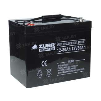 Аккумулятор ZUBR (80 Ah,12 V) GEL 260х169х215 мм 1
