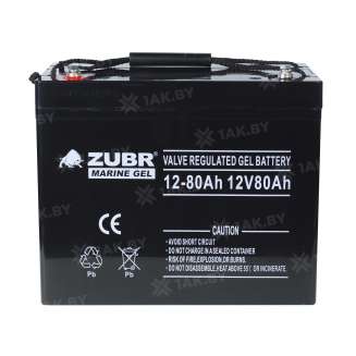 Аккумулятор ZUBR (80 Ah,12 V) GEL 260х169х215 мм 2