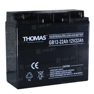 Аккумулятор THOMAS для ИБП, детского электромобиля, эхолота (22 Ah,12 V) AGM 181x77x167 5.2 кг Аккумулятор THOMAS для ИБП, детского электромобиля, эхолота (22 Ah,12 V) AGM 181x77x167 5.2 кг