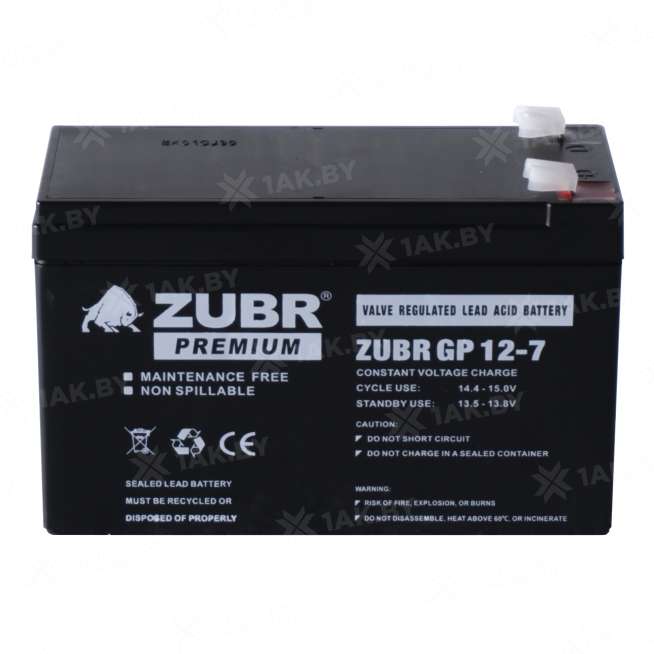 Аккумулятор ZUBR для ИБП, детского электромобиля, эхолота (7 Ah,12 V) AGM 151х65х94/100 2.2 кг 5