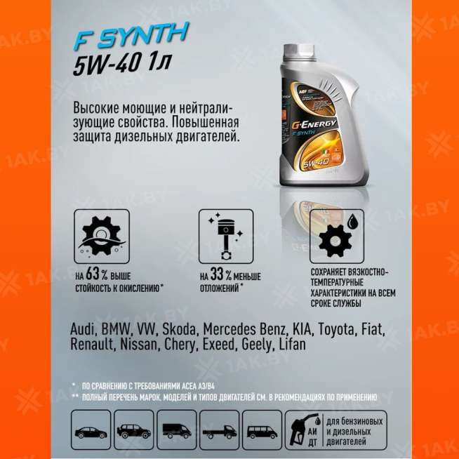Масло моторное G-Energy F Synth 5w-40, 1л, Италия 3