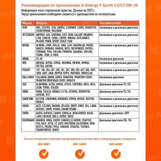 Масло моторное G-Energy F Synth C2/C3 5W-30 1л, Россия 5