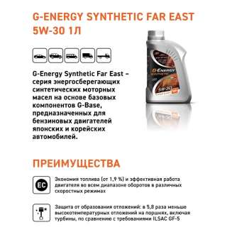 Масло моторное G-Energy Synthetic Far East 5W-30 1л, Россия 1