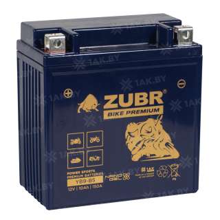 Аккумулятор для мотоцикла ZUBR (10 Ah) 150 A, 12 V Прямая, L+ YB9-BS YB9-BS (ZubrPrem) Аккумулятор для мотоцикла ZUBR (10 Ah) 150 A, 12 V Прямая, L+ YB9-BS YB9-BS (ZubrPrem)